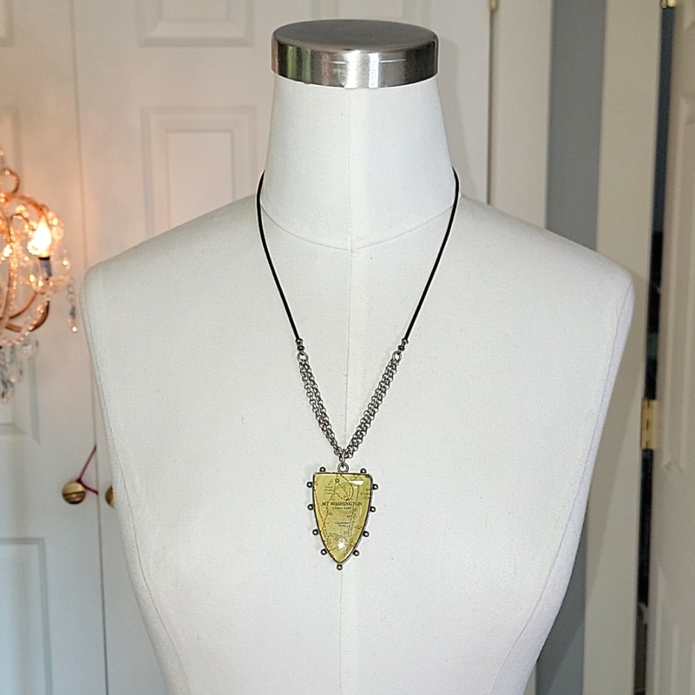 Artisan-Created Mt. Washington Topographical Map Necklace